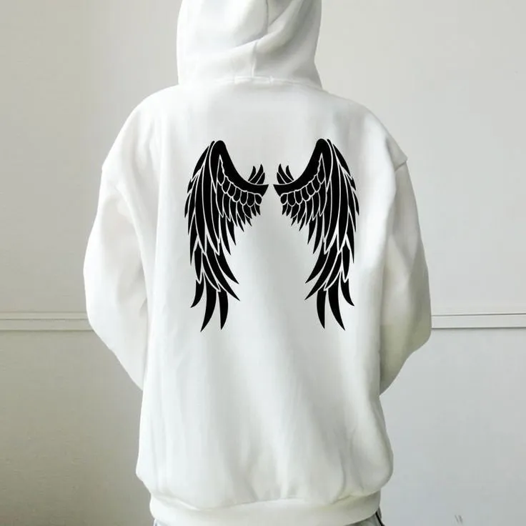 Angel Wings Pullover Graphic Fleece Hoodie Unisex