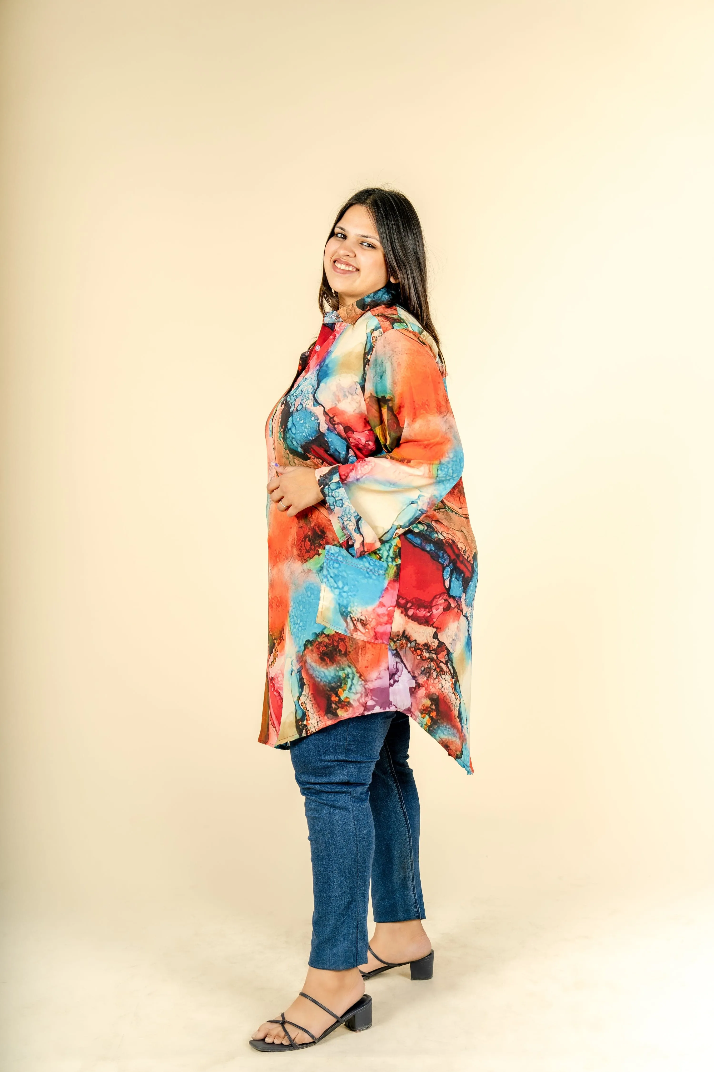 Bespatter Print Tunic
