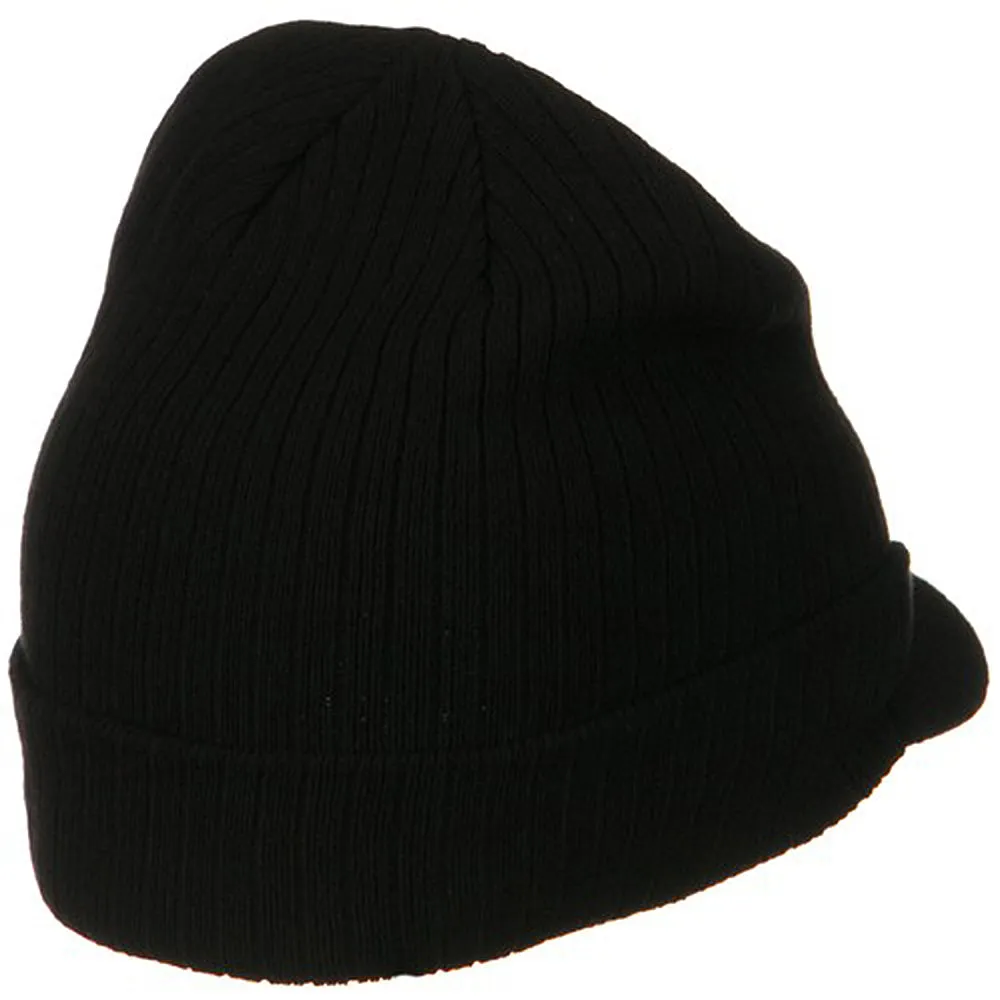 Big Knit Ribbed Beanie with Visor