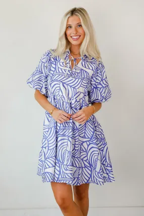 Cheerful Season Royal Blue Babydoll Mini Dress