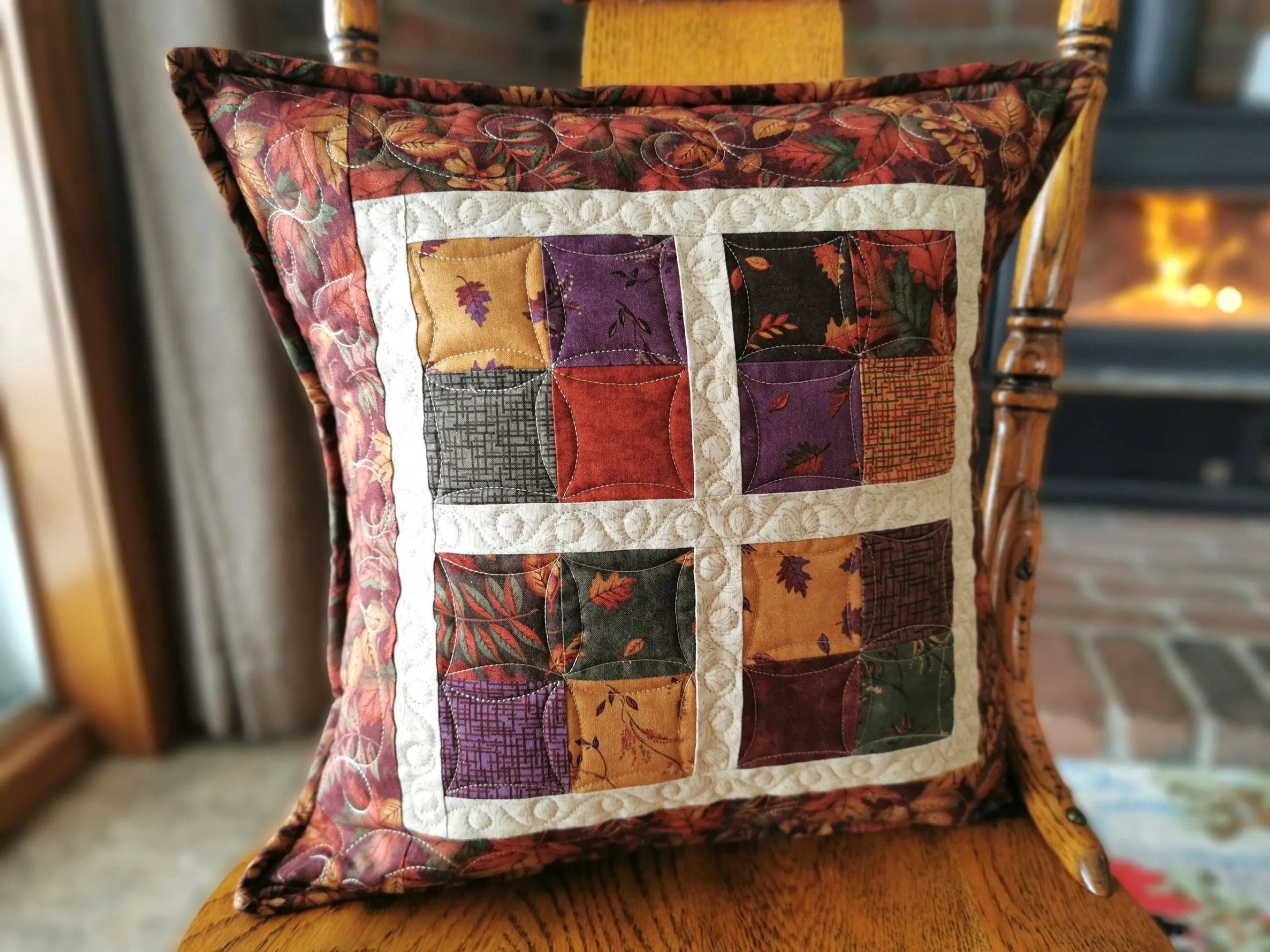 Fall Leaves Quilted Pillow