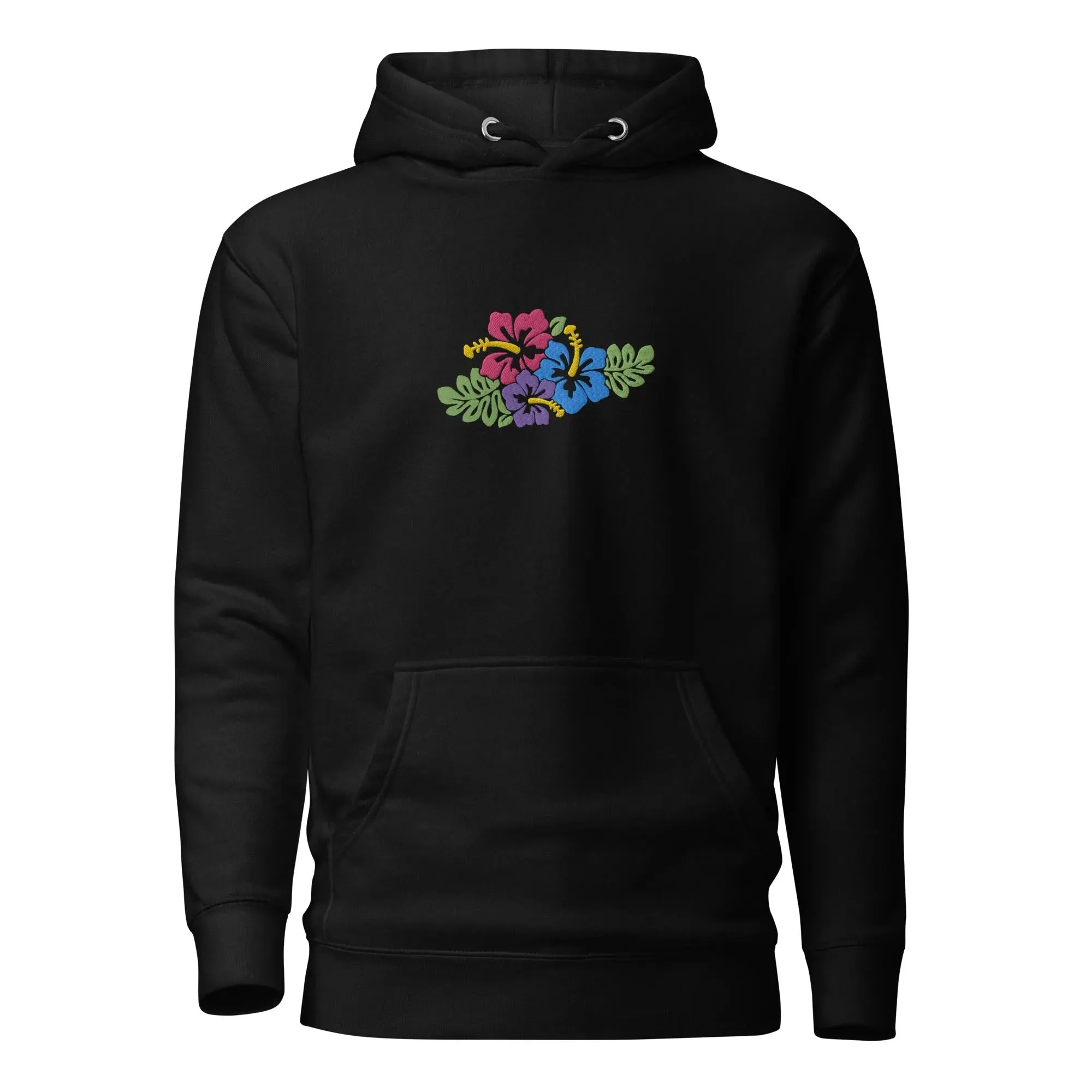 Hawaiian Tropical Leaves Embroidered Hoodie