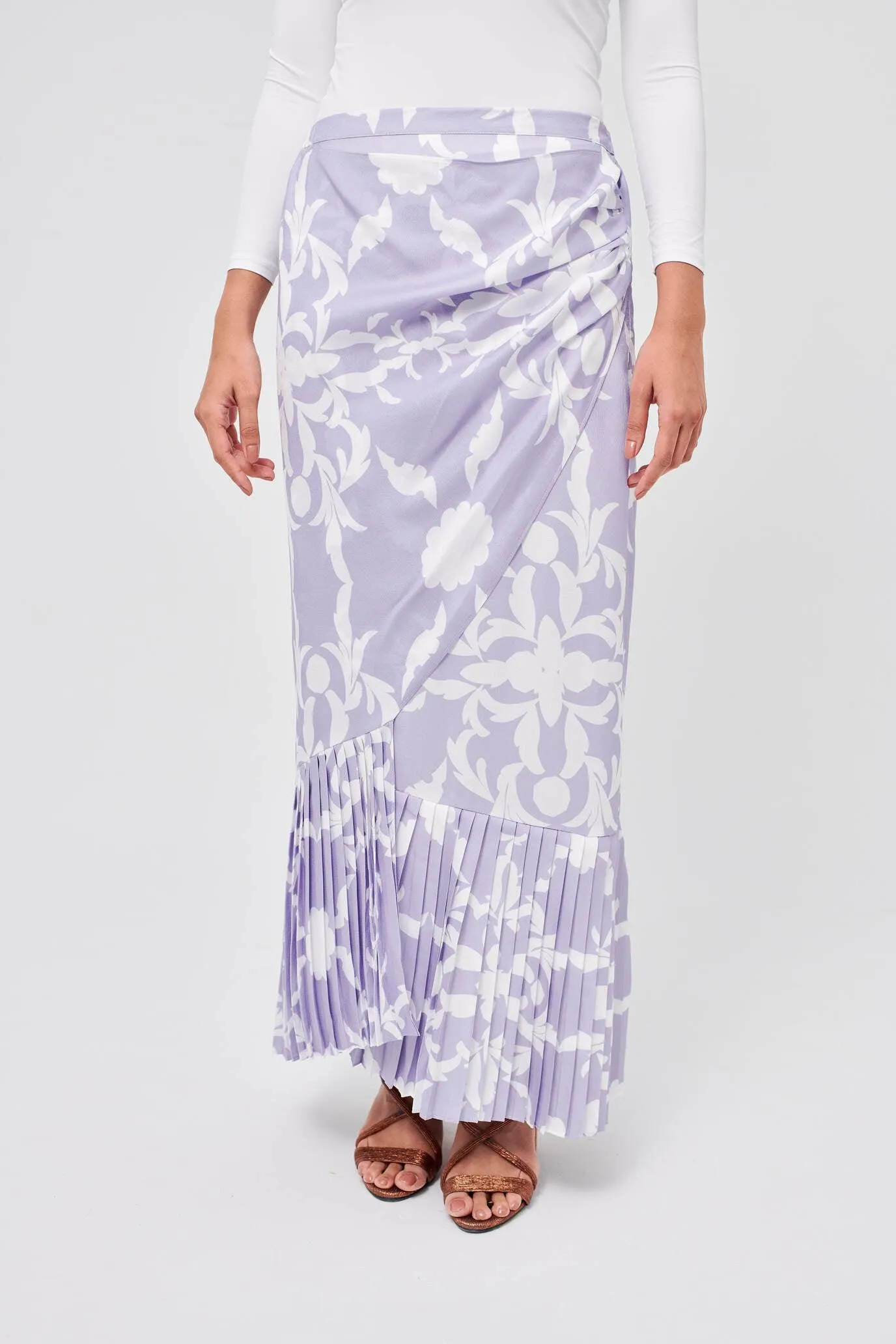 Maria Lilac Pleated Skirt