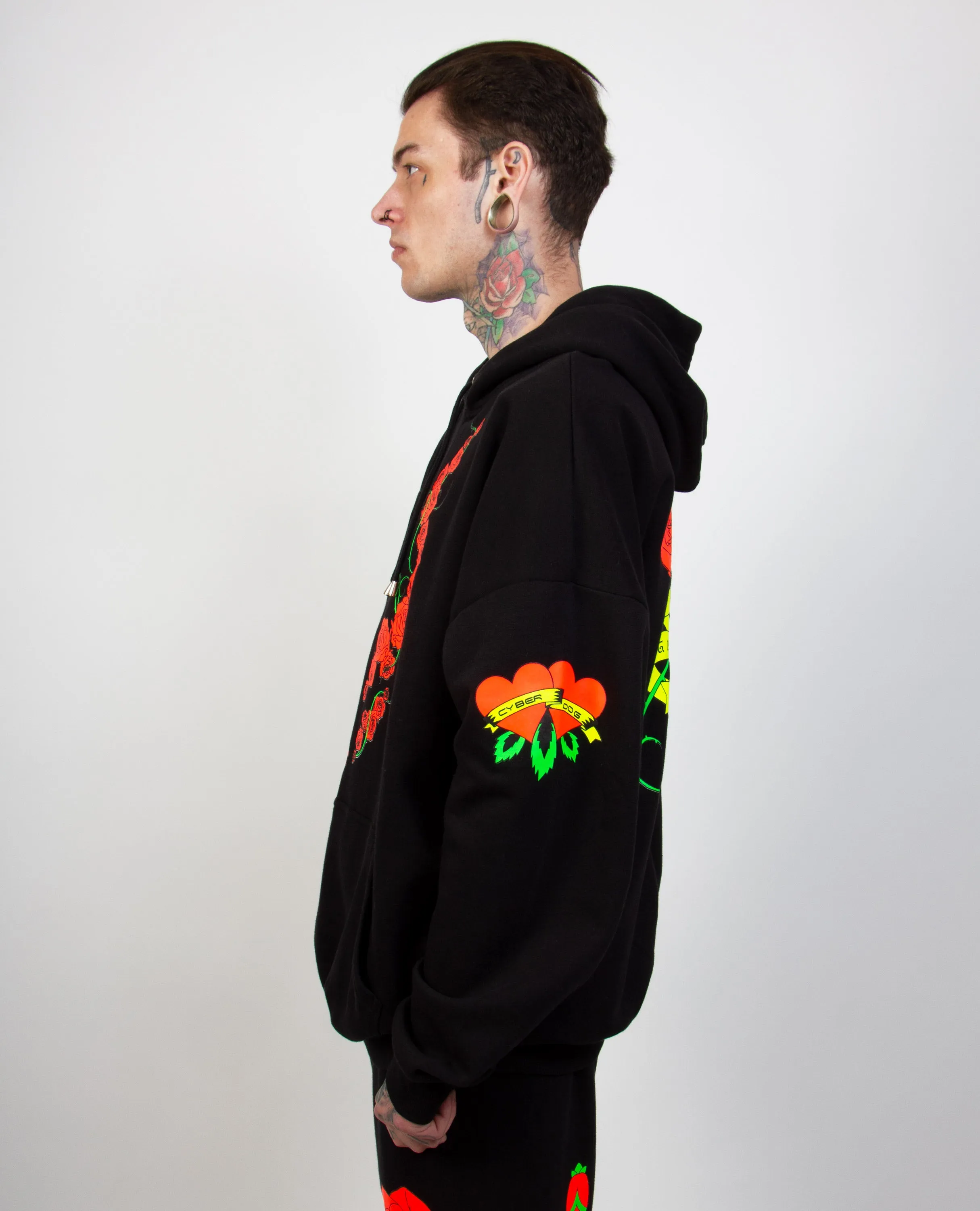 OVERSIZE TATTOO ROSE HOODIE
