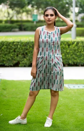 Panelled Ikat Dress