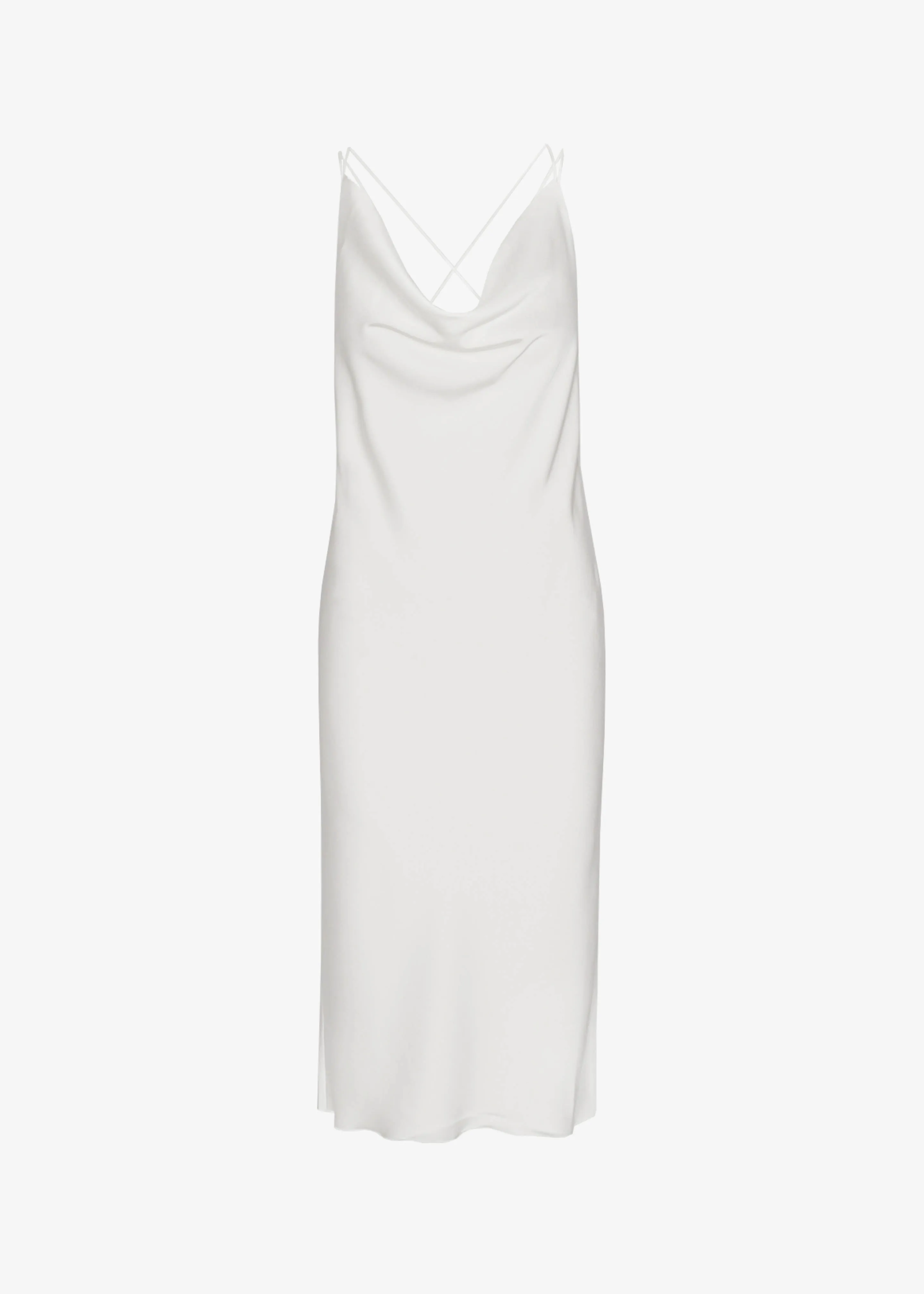 Rotate Satin Midi Slip Dress - Egret