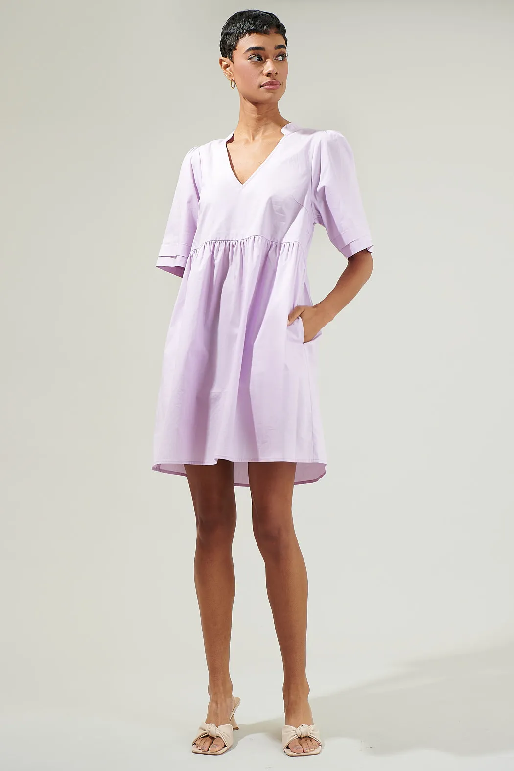 Sheldon Babydoll Pleated Mini Dress