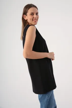 TLD Women Allday Black Printed Sleeveless T-shirt Tunic - Prattville