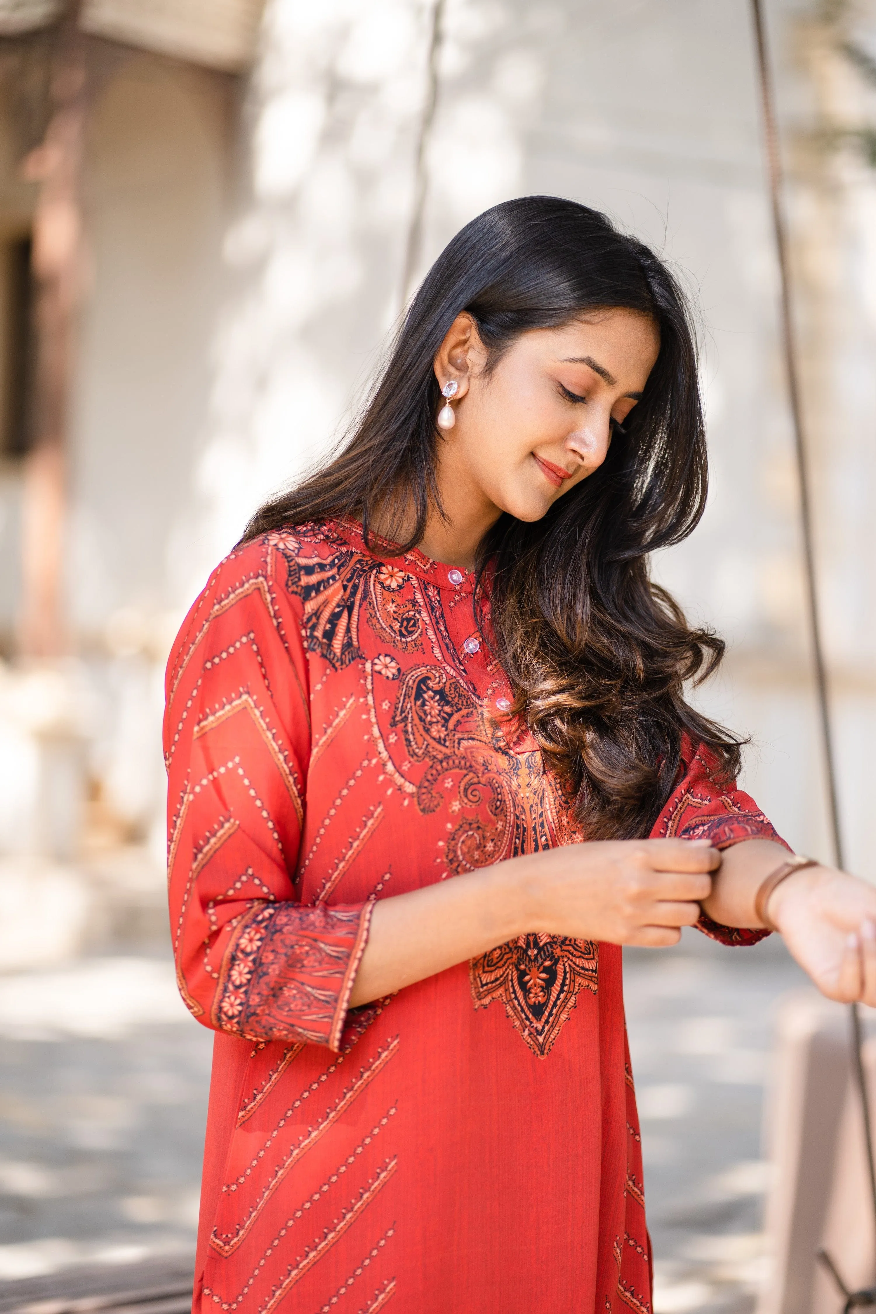 Tomato Red Placement Tunic