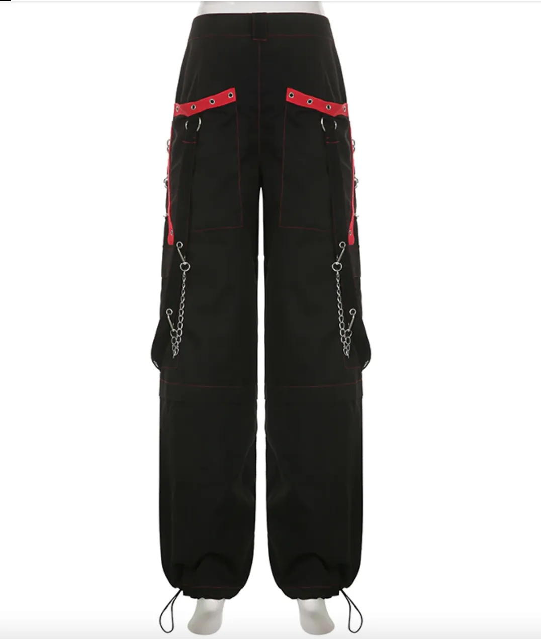 Women's Spring/Autumn Gothic Bandage Chain Hip Hop Casual Pants